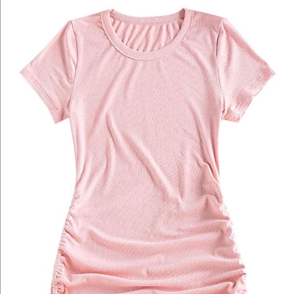 Pink cinched dress